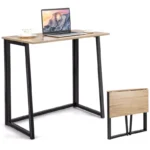 Folding Computer Desk No-Assembly Study & Writing Table for Small Spaces - Image 4
