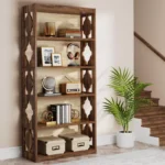 Lantine 6-Tier Freestanding Bookshelf – Tall Wooden Book Display Rack for Home & Office - Image 2