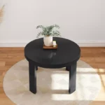 Plank + Beam 47" Solid Wood Round Dining Table for 4 – Multicolor Top with Black 4-Leg Base - Image 2