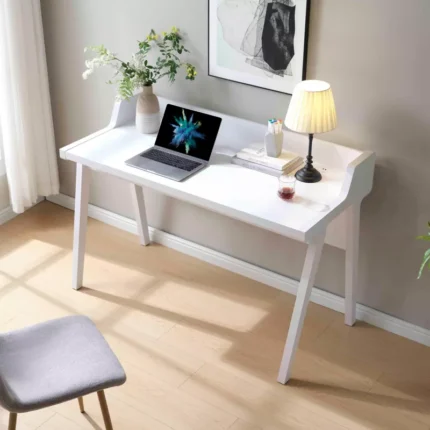 White Wooden Laptop & Computer Work Study Table for Living Room