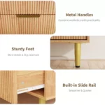 Modern Chest of 3 Drawers with Metal Handles and Metal Feet - Image 4