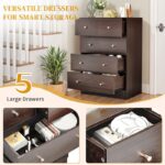 5-Drawer Dresser for Bedroom – Modern Chest of Drawers Storage Unit - Image 3