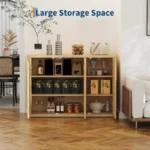 Wood Buffet Sideboard Cabinet with 3 Doors & Storage Shelves - Image 4
