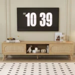 Modern Farmhouse Media Console for TVs Up to 80 Inches – Hardwood TV Stand - Image 3