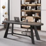 Modern Oval Dining Table for 6–8 People – 70.86" Black Wood Table with 4-Leg Base - Image 4