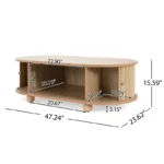 Coffee Table with Half-Cover Accordion Door and Storage - Image 5