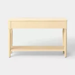 Turned Wood Console Table with Two Drawers – Natural Finish - Image 3