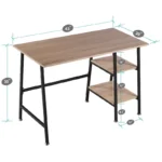 Computer Desk Home Office Workstation with 2-Tier Storage Shelves - Image 2