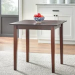 Solid Wood Square Dining Table for 4 – 29.5" Brown Table with Satin Finish and 4-Leg Base - Image 3