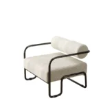 27" Modern Iron Accent Chair – Upholstered Comfy Lazy Armchair for Living Room & Bedroom - Image 3