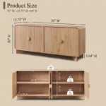 Media Console with Adjustable Shelves & Large Storage – Wooden TV Stand with Doors - Image 6
