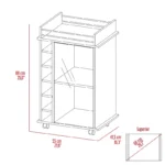 Two-Shelf Storage Cart with Six-Bottle Rack for Dining Room or Living Space - Image 4