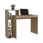 3-Tier Side Shelf in Natural Oak Finish – Tall Open Storage Unit for Home & Office - Image 2