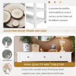 Solid Wood Retro Entryway Console Table - Image 2