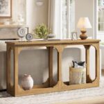 Wooden Console Table with Storage and Wood Legs - Image 3