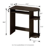 Computer Desk Writing & Study Laptop Table with Keyboard Tray and 2 Storage Compartments - Image 2