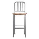 Set of 2 Frazier Metal Barstools – Polished Steel Finish, Modern Industrial Style - Image 4