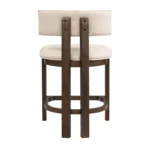 Modern Upholstered Counter Stools Set of 2 – Adjustable Height with Rubberwood Frame - Image 5