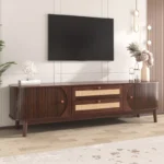 Rattan TV Stand for TVs Up to 75 Inches – Farmhouse Media Console