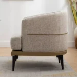 Modern Two-Tone Barrel Fabric Chair - Image 4