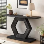 Modern Entryway Table with Innovative Hollow Hexagon Legs - Image 3