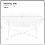 Glass Coffee Table with Gold-Accent Tempered Glass Top & Metal Frame - Image 3