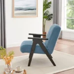 Modern Teddy Accent Chair, Lounge Chair with Espresso Wood Frame - Image 3