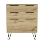 Beige 3-Drawer Wood-Finish Storage Cabinet for Living Room & Entryway - Image 3