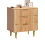 Modern Chest of 3 Drawers with Metal Handles and Metal Feet - Image 6
