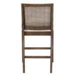 Rattan Upholstered Counter Height Stools with Rubberwood Frame – Mid Back, Set of 2 - Image 2