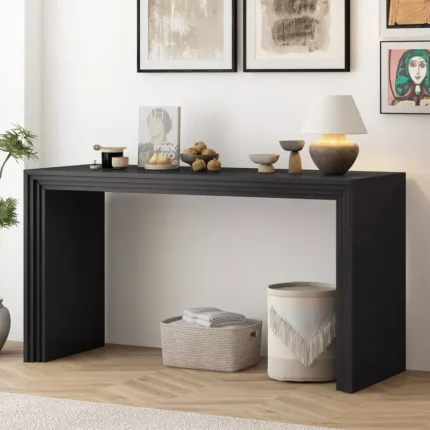 Solid Wood Modern Style Console Table with Wood Legs