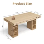 63" Dining Table for 4–6 with Dual Side Storage – Metal Workhorse Base, Multicolor Finish - Image 5