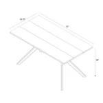 72" Cross-Leg Rectangular Dining Table for 6 – Multicolor Wood Top with Black Criss-Cross Base - Image 3