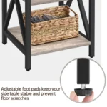 3-Tier Sofa Side End Table with Shelf – X-Shaped Metal Frame - Image 3