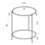 Metal Small Side Table with Shelf – Black Steel End Table - Image 4