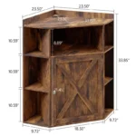 Corner Storage Shelf with USB Charging Station – 6-Cubby Wooden Bookshelf with Doors - Image 3
