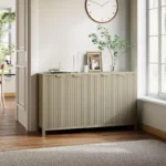 Fluted Sideboard Buffet Cabinet with Adjustable Shelves