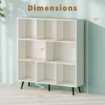 8-Cube 3-Tier Bookcase with Metal Legs – Modern Storage Organizer Shelf for Home & Office - Image 3