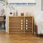 Wood Buffet Sideboard Cabinet with 3 Doors & Storage Shelves - Image 2