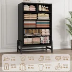 Modern Wooden Chest of 6 Drawers – Natural Oak Storage Dresser for Living Room - Image 7