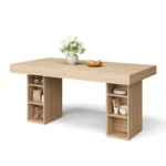 63" Dining Table for 4–6 with Dual Side Storage – Metal Workhorse Base, Multicolor Finish - Image 3