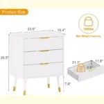 Chest of 3 Drawers – Wood-Style Storage Dresser Chest Cabinet - Image 2