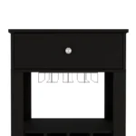 Bar and Coffee Cart with Bottle Racks and Drawer – Black Finish - Image 3