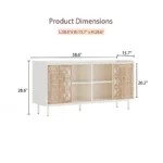 Mid-Century Rustic Sideboard with Sliding Doors & Storage Shelves - Image 3