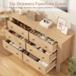 Wooden Chest of Drawers for Bedroom, Entryway & Hallway – Modern 6-Drawer Storage Cabinet - Image 5