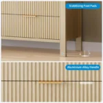 Wood Chest of Drawers with Fluted Doors – Modern Storage Cabinet - Image 2