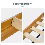 Solid Wood Bed Frame with Headboard – No Box Spring Needed - Image 5