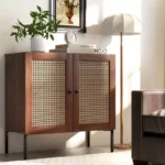 Costway Rattan Buffet Sideboard Cabinet with Adjustable Shelf - Image 3