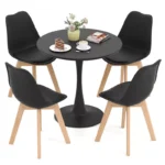 Modern Round Dining Table Set with 4 Chairs – Compact Kitchen & Small Space Dining Set - Image 6