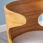 Set of 2 Mid-Century Modern Barstools – Solid Rubberwood Frame, Bar Height Design - Image 2